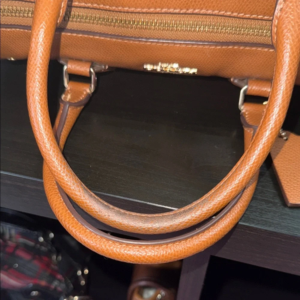 Coach Bennett Tan and Brown Signature Satchel - Picture 16 of 16